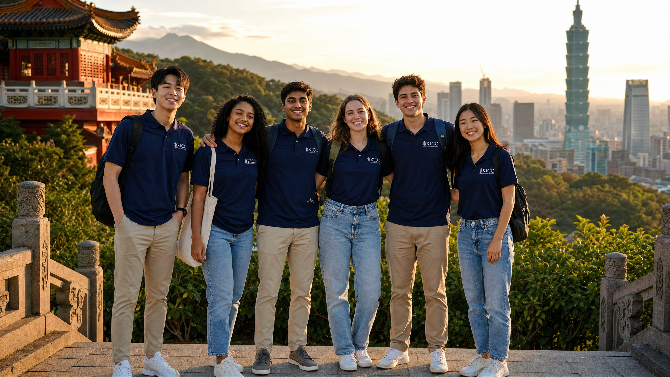 International students and Taiwanese students collaborating